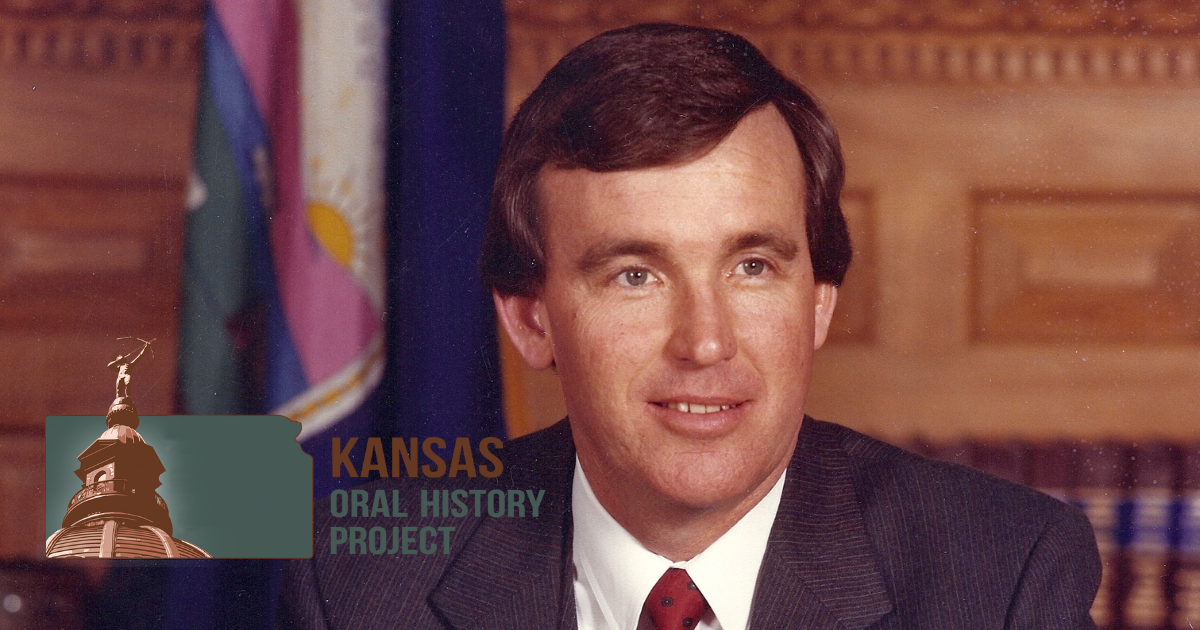 Governor John W. Carlin Portrait and Kansas Oral History Project Logo